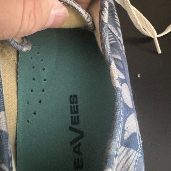 SeaVees Brand Casual Sneakers in Blue w/ Palm Leaf Print, Men's US 12 - Picture 6 of 7